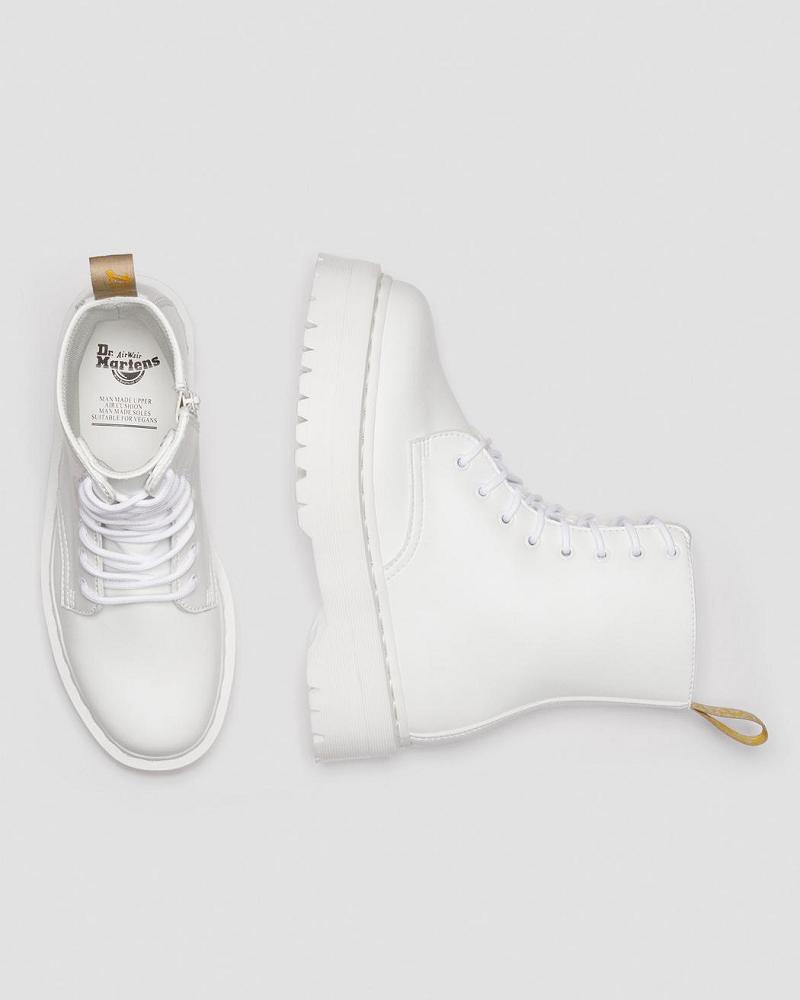 Women's Dr Martens Vegan Jadon II Kemble Mono Platform Boots White | AU 261SGL